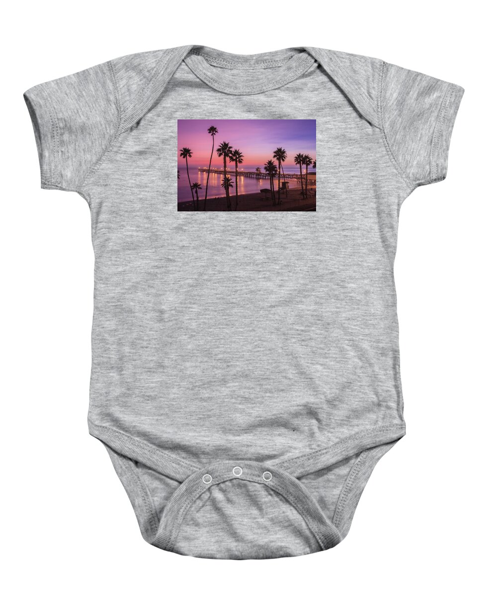Beach Sunset Baby Onesie featuring the photograph San Clemente Sunset Meditation by Scott Campbell
