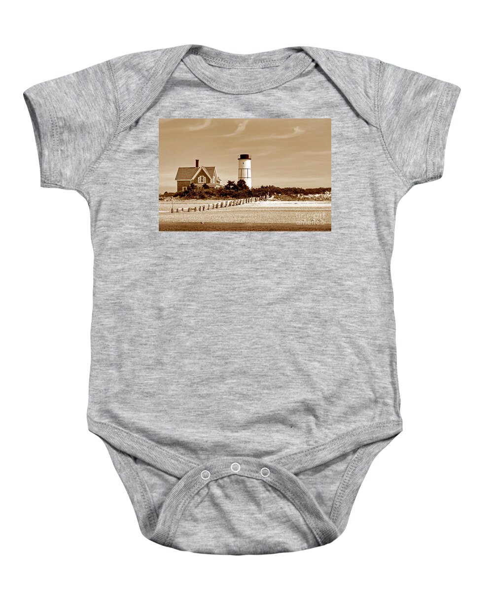 Lighthouses Baby Onesie featuring the photograph Sandy Neck Lighthouse Ma by Skip Willits