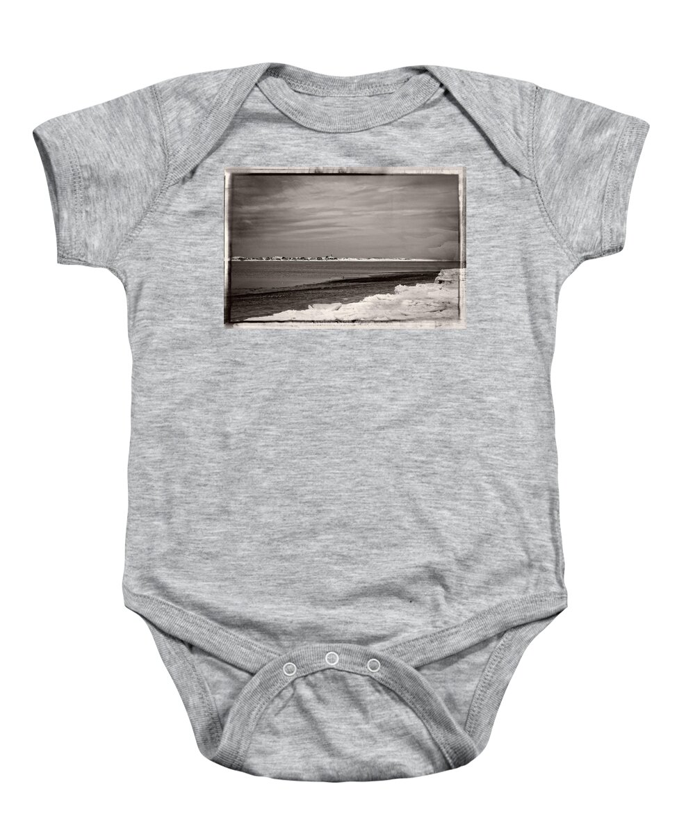 B&w Baby Onesie featuring the photograph Sandy Neck Winter 2015 by Frank Winters