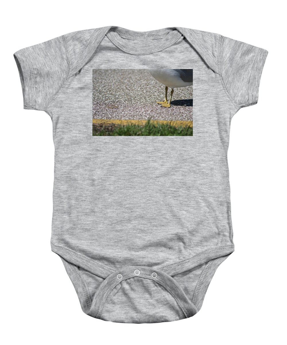 Seagull Baby Onesie featuring the photograph Yellow Seagull Feet by Valerie Collins
