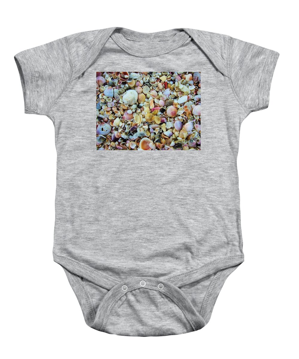 Abstract Baby Onesie featuring the photograph Shells by Steve Ondrus
