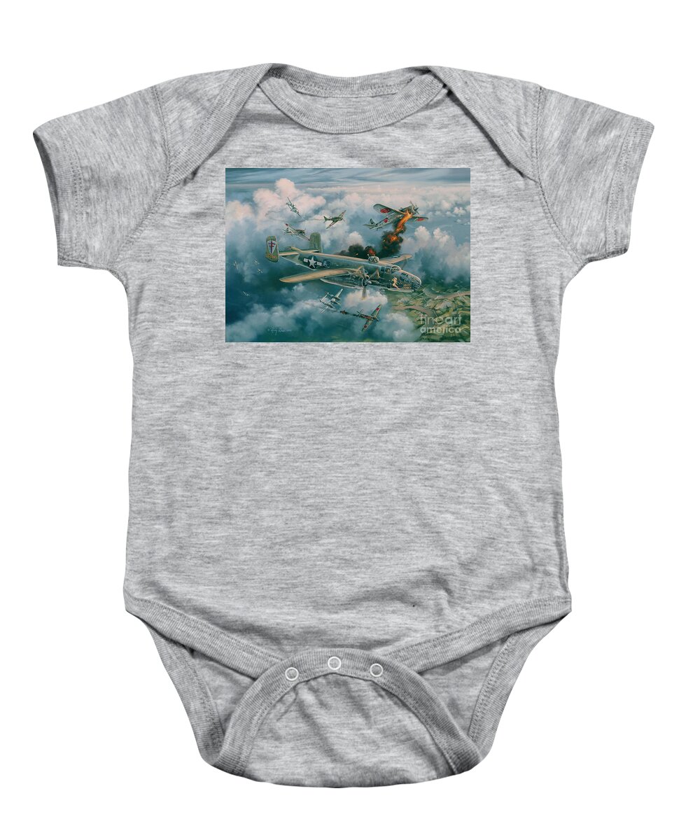 Aviation Art Baby Onesie featuring the painting Shoot-Out Over Saigon by Randy Green