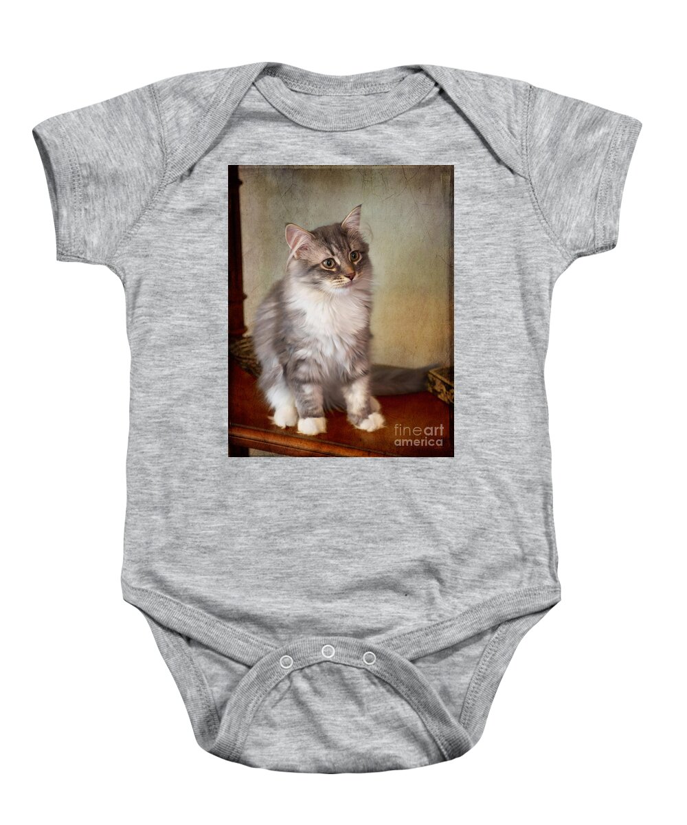Siberian Baby Onesie featuring the photograph Siberian Forest Kitten II by Louise Heusinkveld