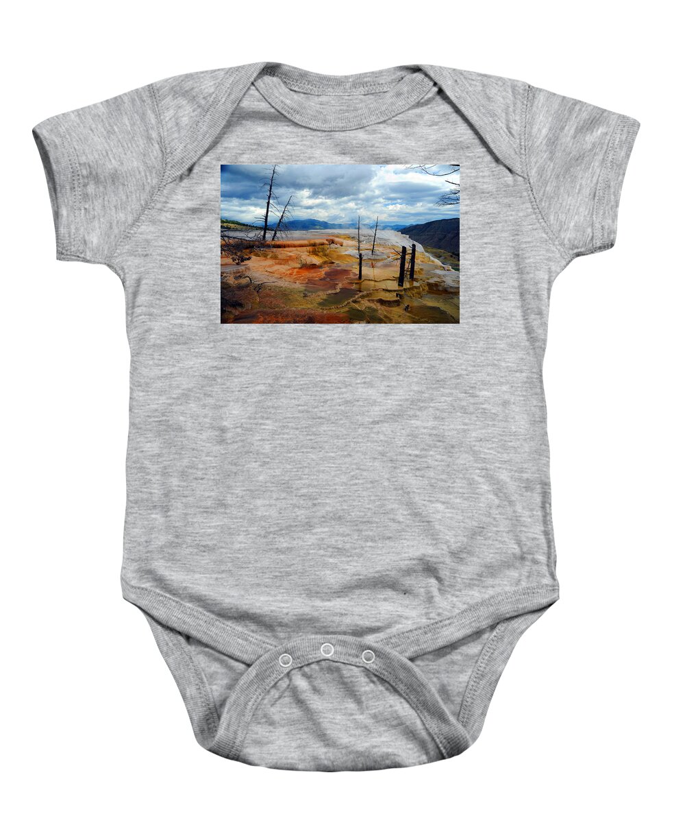 Yellowstone Baby Onesie featuring the photograph Simmering Color by Richard Gehlbach