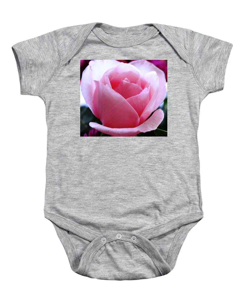 Roses Baby Onesie featuring the photograph Simplicity and Grace by Judy Palkimas