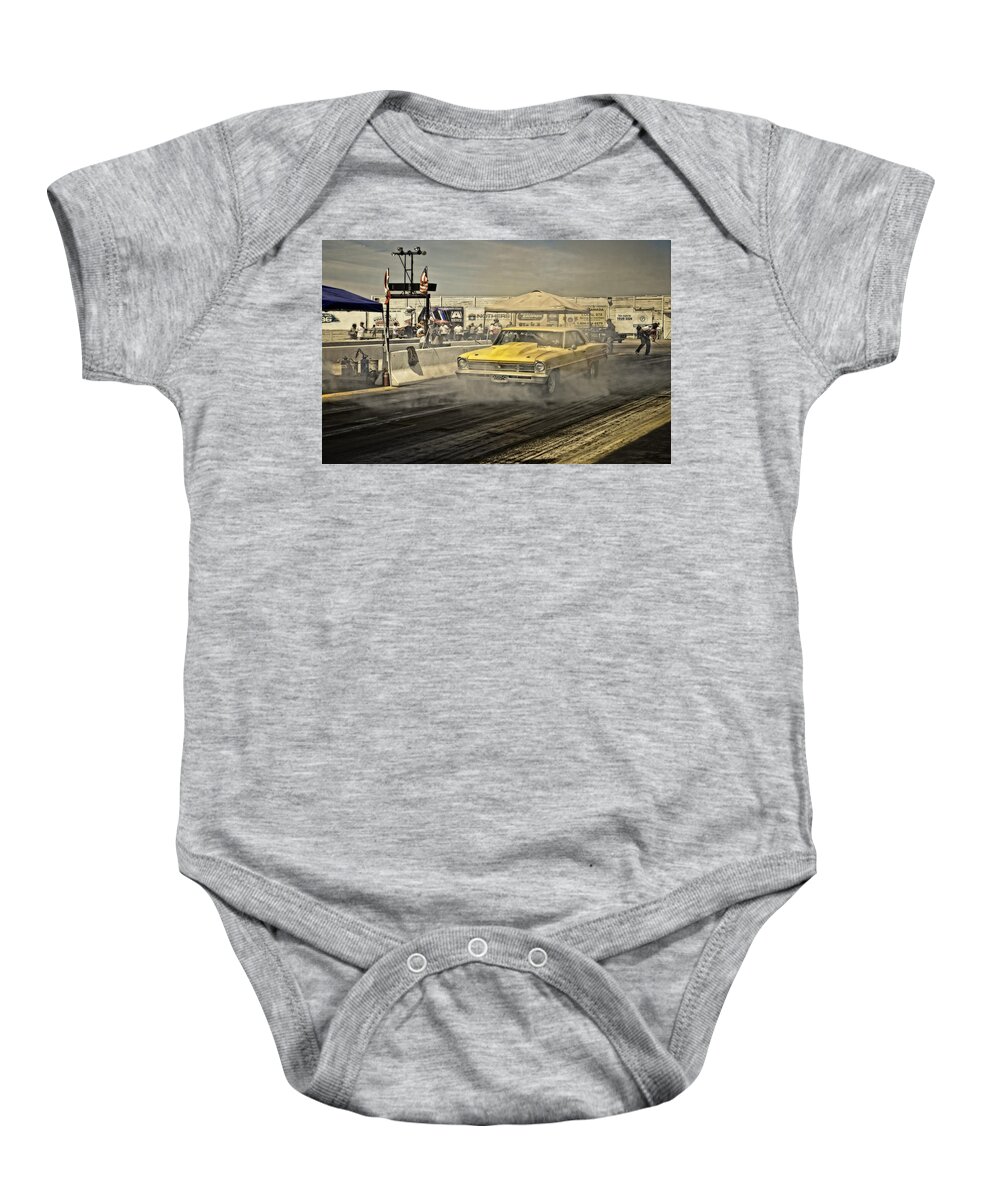 Drags Baby Onesie featuring the photograph Smokn by Jerry Golab