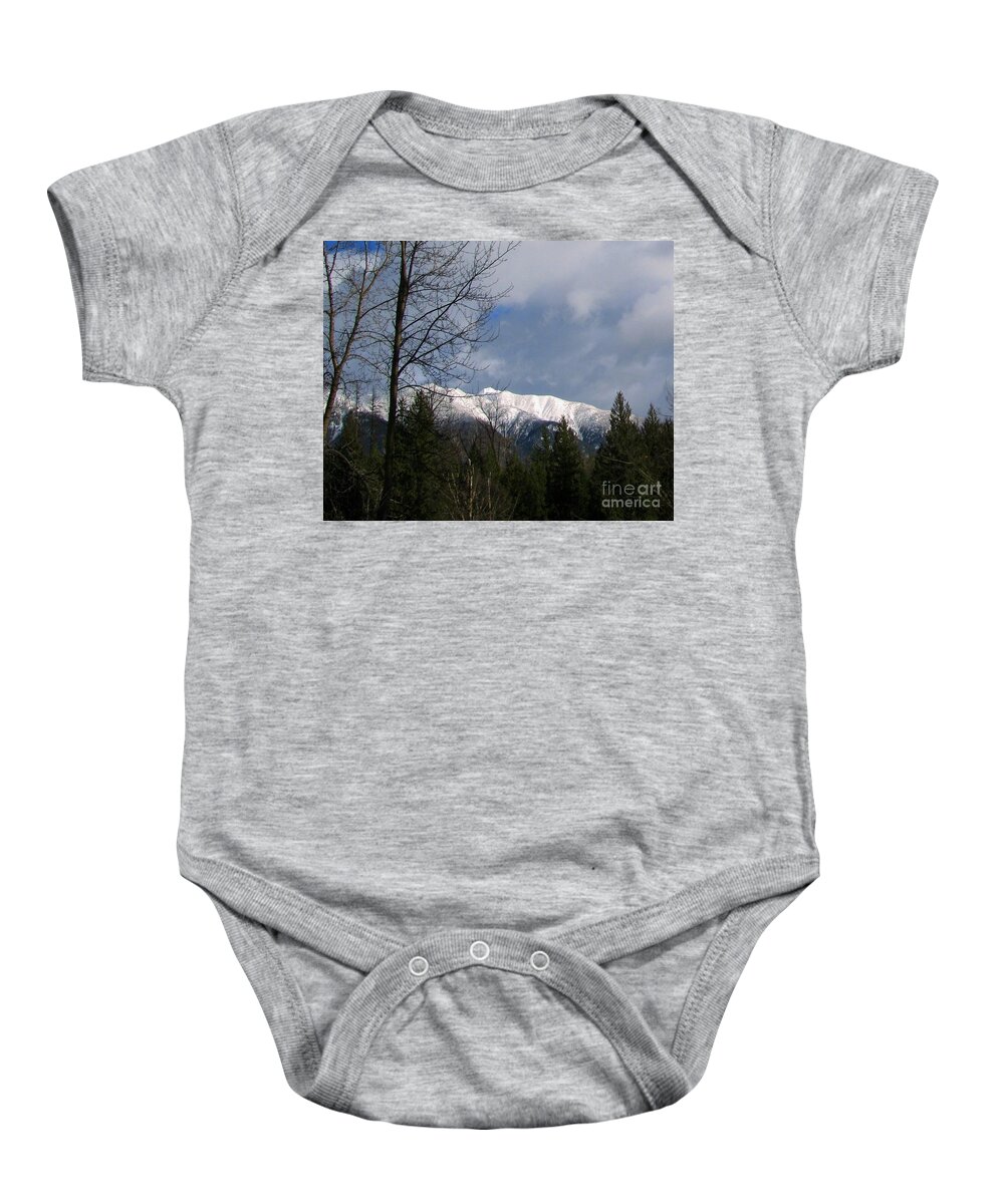 Winter Baby Onesie featuring the photograph Snow Capped by Leone Lund