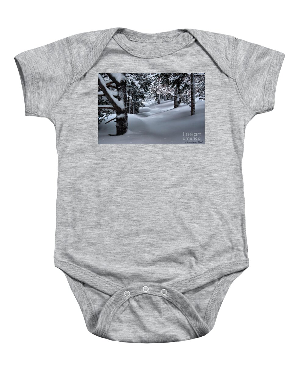 Winterscape Baby Onesie featuring the photograph Snow covered trail by Steven Reed