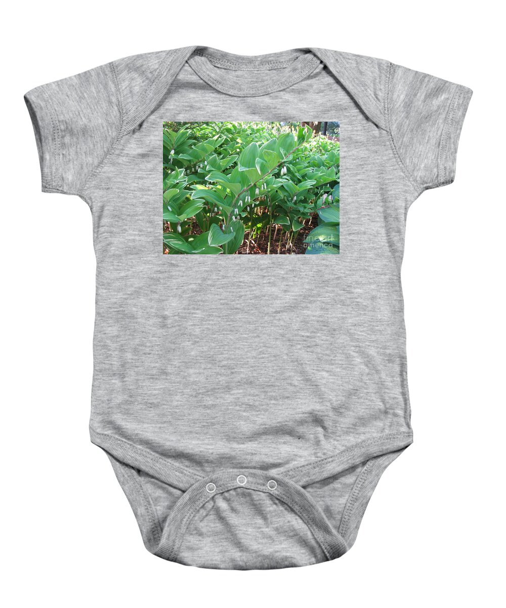 Solomon's Seal Baby Onesie featuring the photograph Solomon's Seal in Shade by Anne Nordhaus-Bike