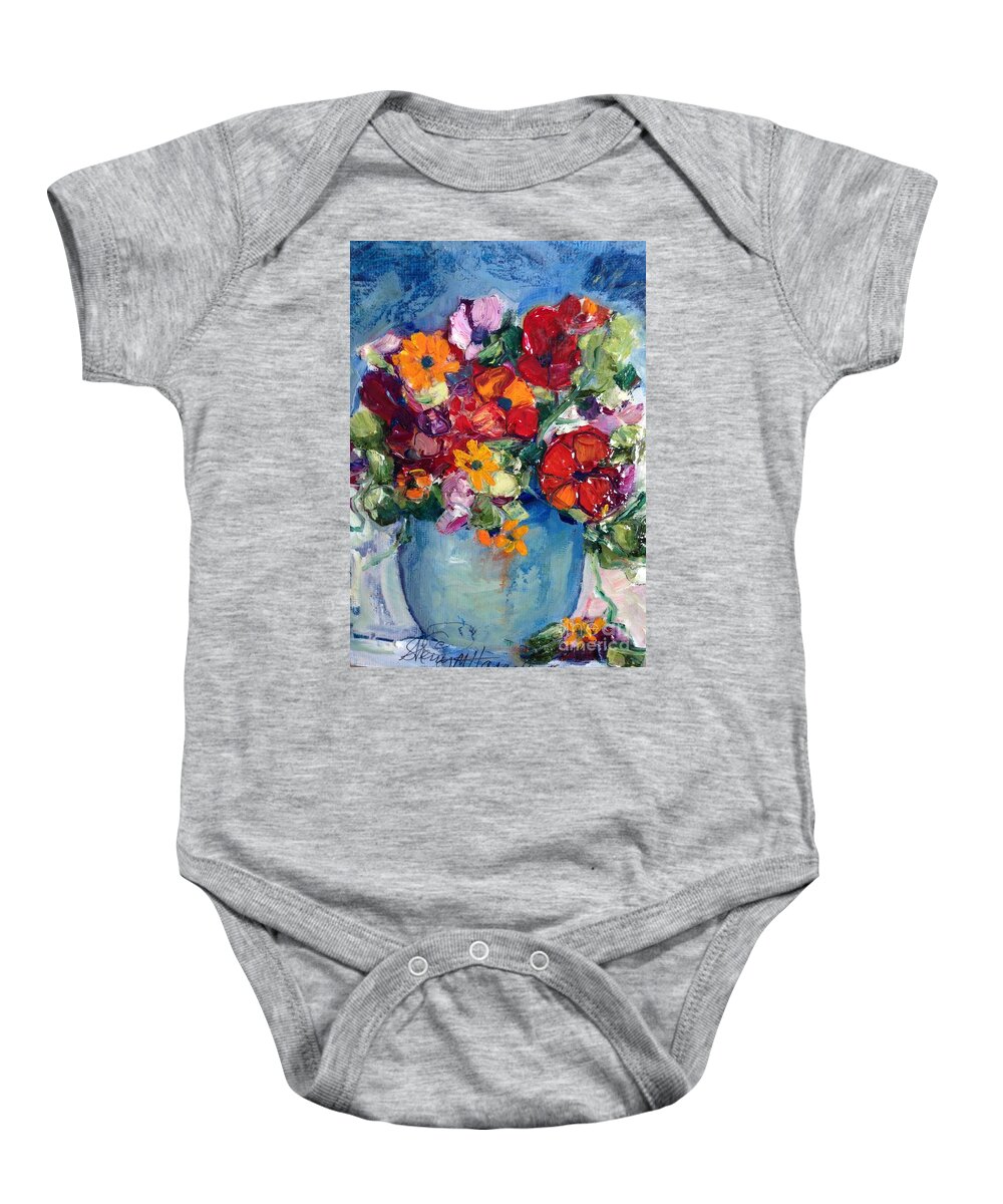 Sunflower Baby Onesie featuring the painting Southern Comfort by Sherry Harradence