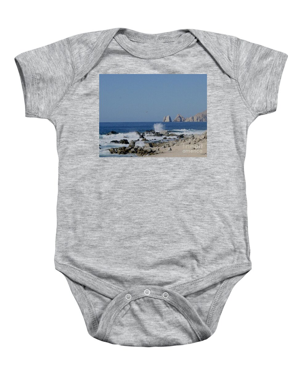 Blue Baby Onesie featuring the photograph Splash by Christy Gendalia