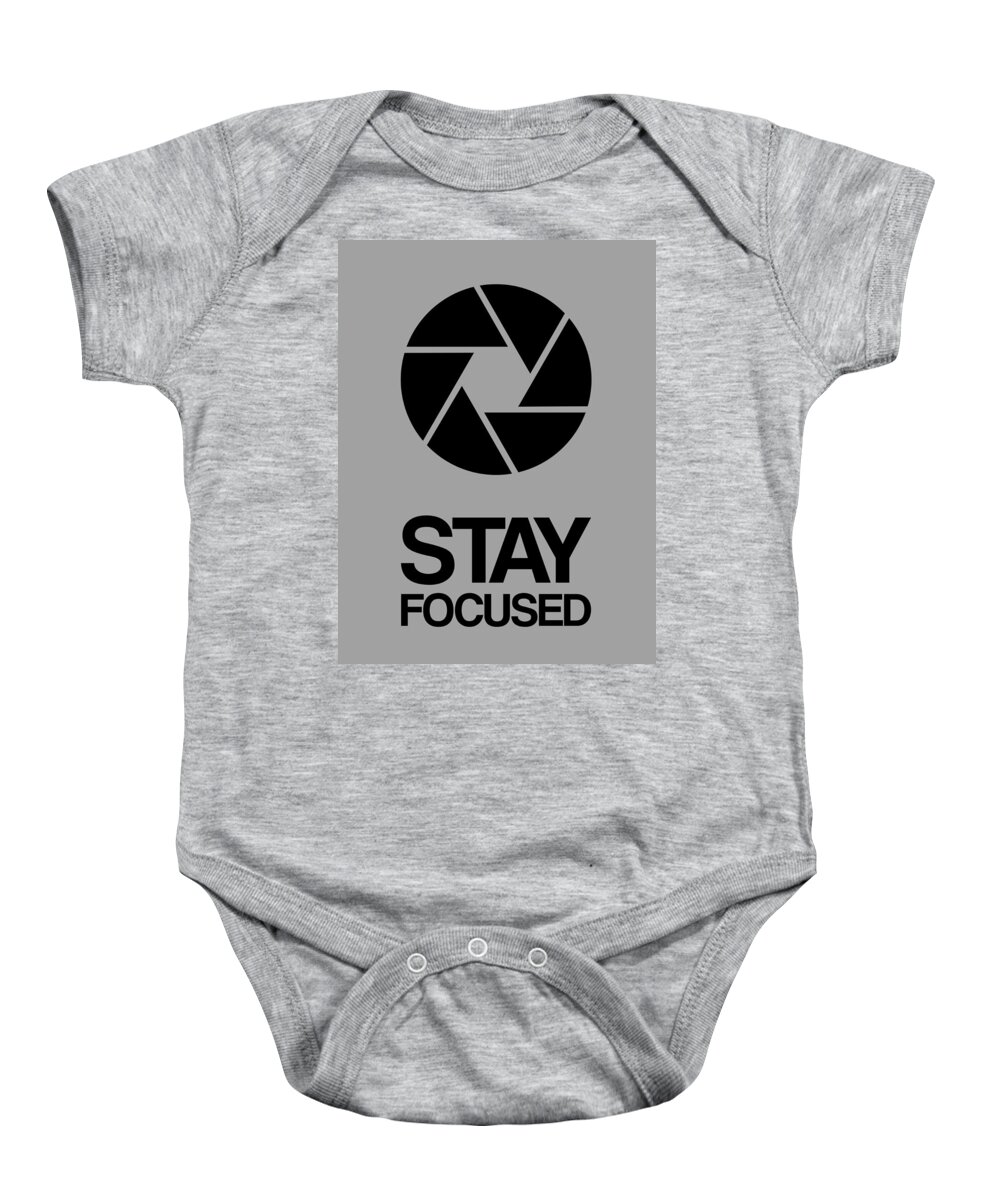 Funny Baby Onesie featuring the digital art Stay Focused Circle Poster 3 by Naxart Studio