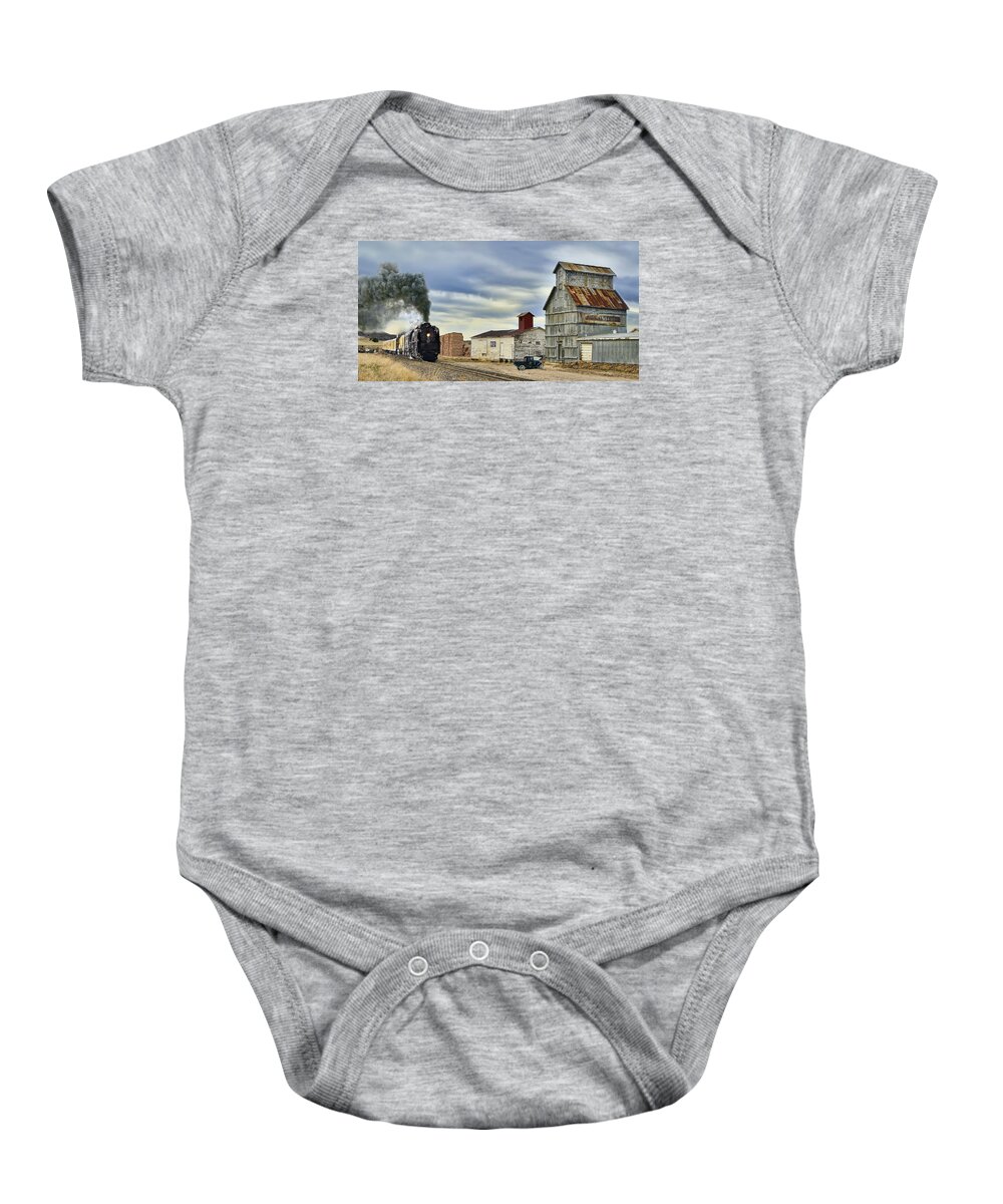 Union Pacific Baby Onesie featuring the photograph Steam in Castle Rock by Ken Smith
