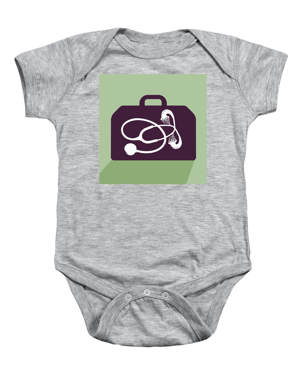 Anatomy Baby Onesie featuring the photograph Stethoscope With Fallopian Tubes by Ikon Ikon Images