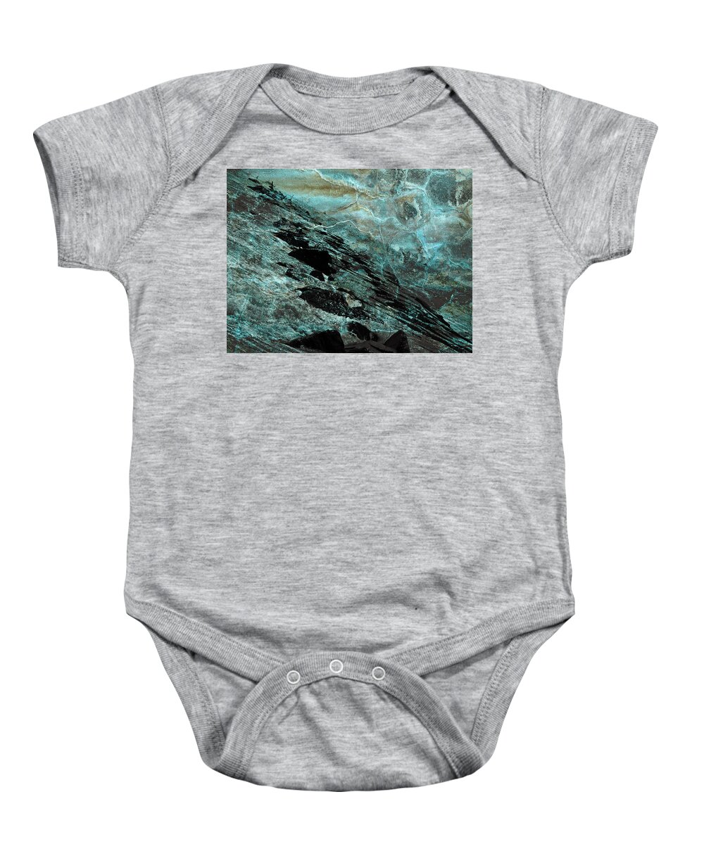Jetty Baby Onesie featuring the photograph Storms Raged And The Sea Slid Off The Earth by Carol Senske