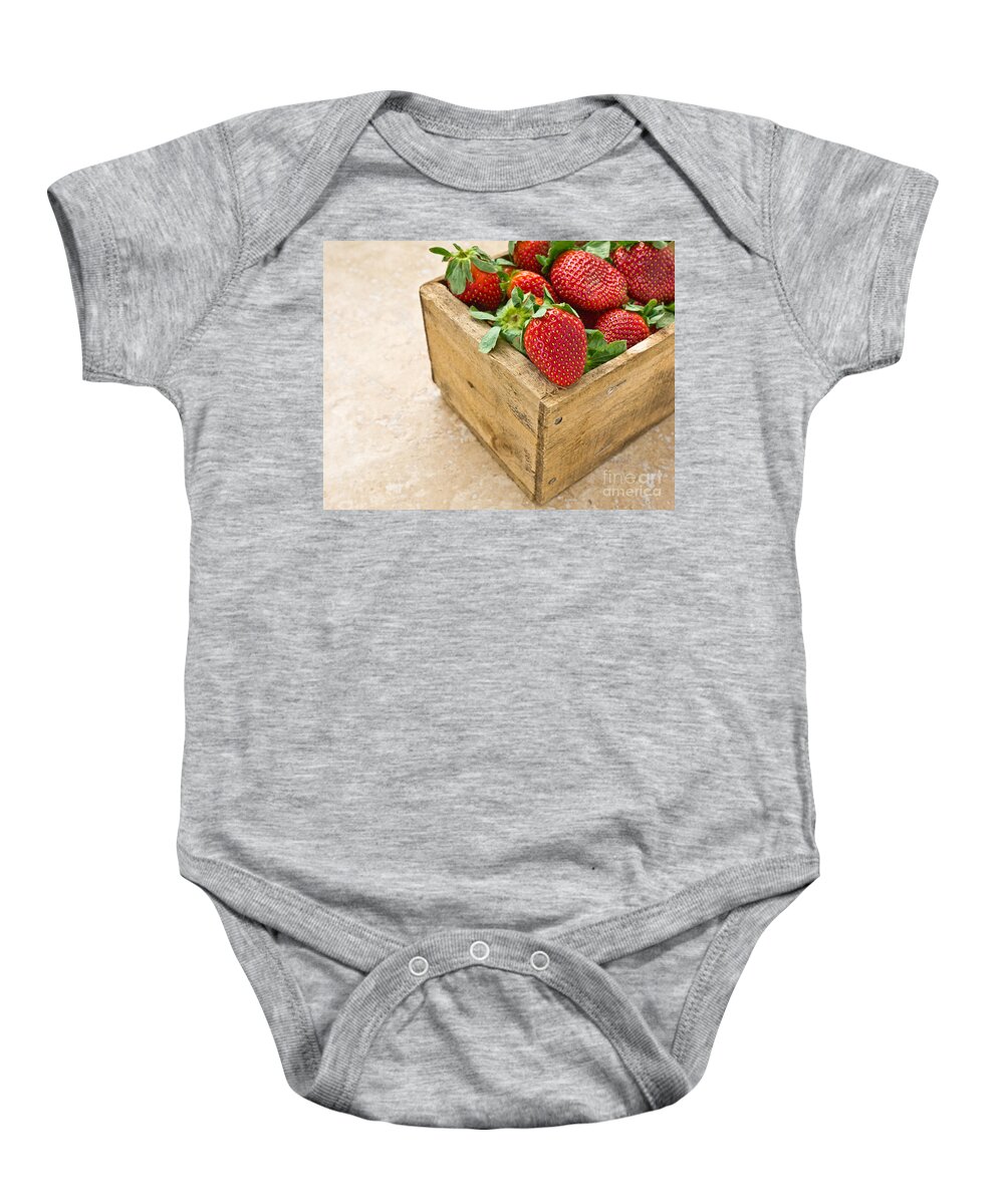 Strawberry Baby Onesie featuring the photograph Strawberries by Edward Fielding