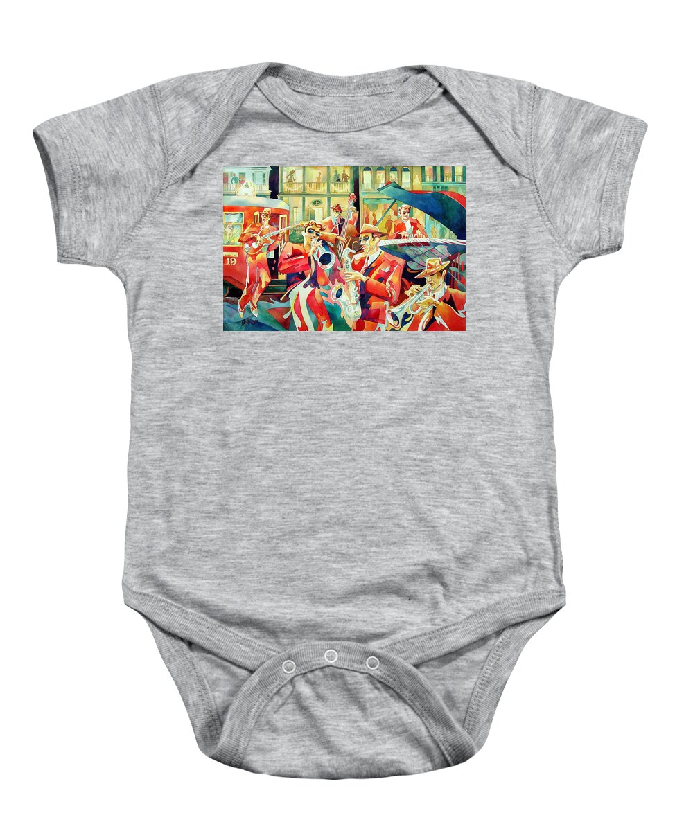 Watercolor Baby Onesie featuring the painting Streetcar 19 by Mick Williams
