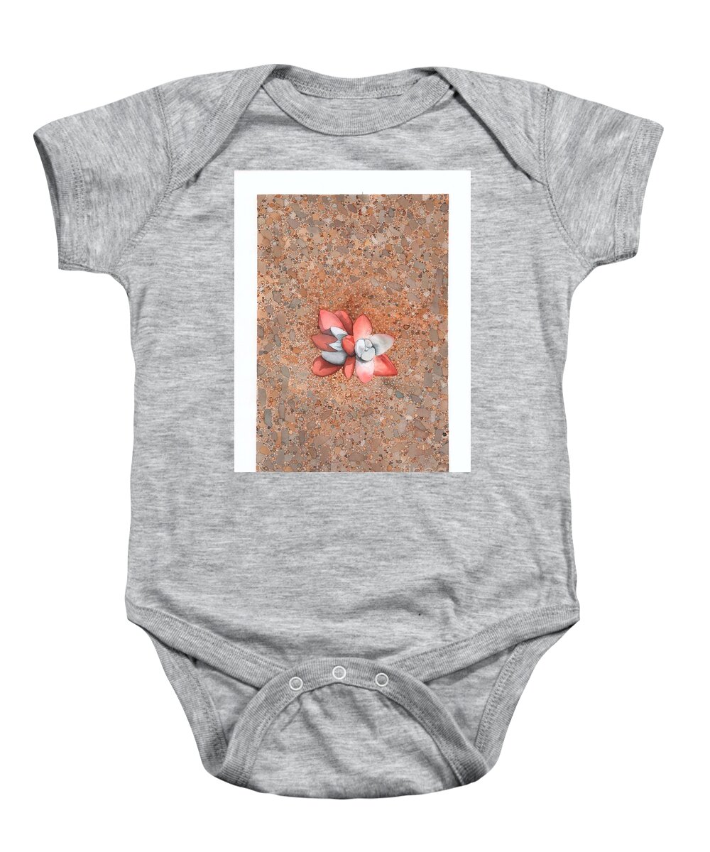 Landscape Baby Onesie featuring the painting Succulent on the beach by Hilda Wagner