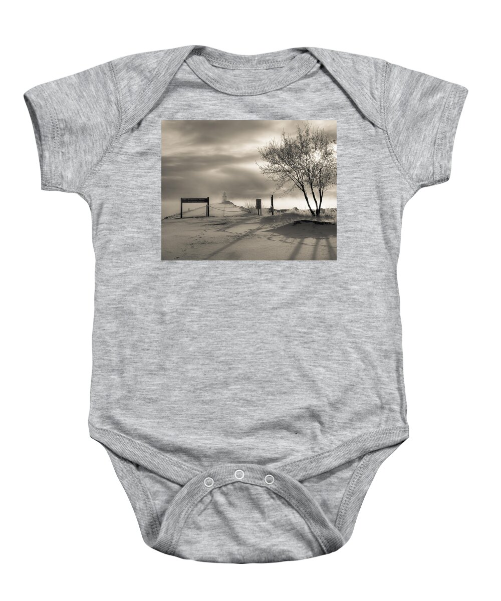 Lighthouse Baby Onesie featuring the photograph Sullenly by Bill Pevlor