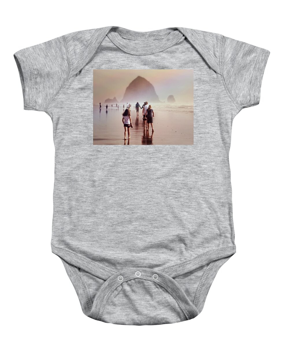 Summer At The Seashore Baby Onesie featuring the photograph Summer at the Seashore by Micki Findlay