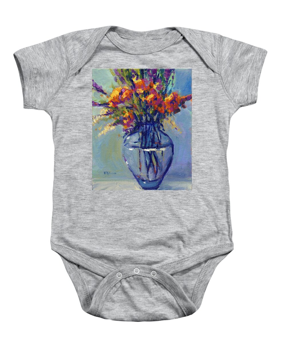 Summer Baby Onesie featuring the painting Summer Bouquet 1 by Konnie Kim