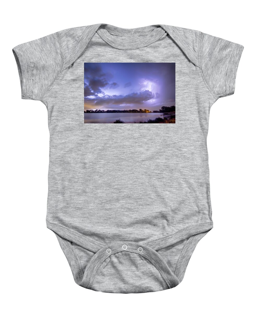 Lightning Baby Onesie featuring the photograph Summer Storm by James BO Insogna