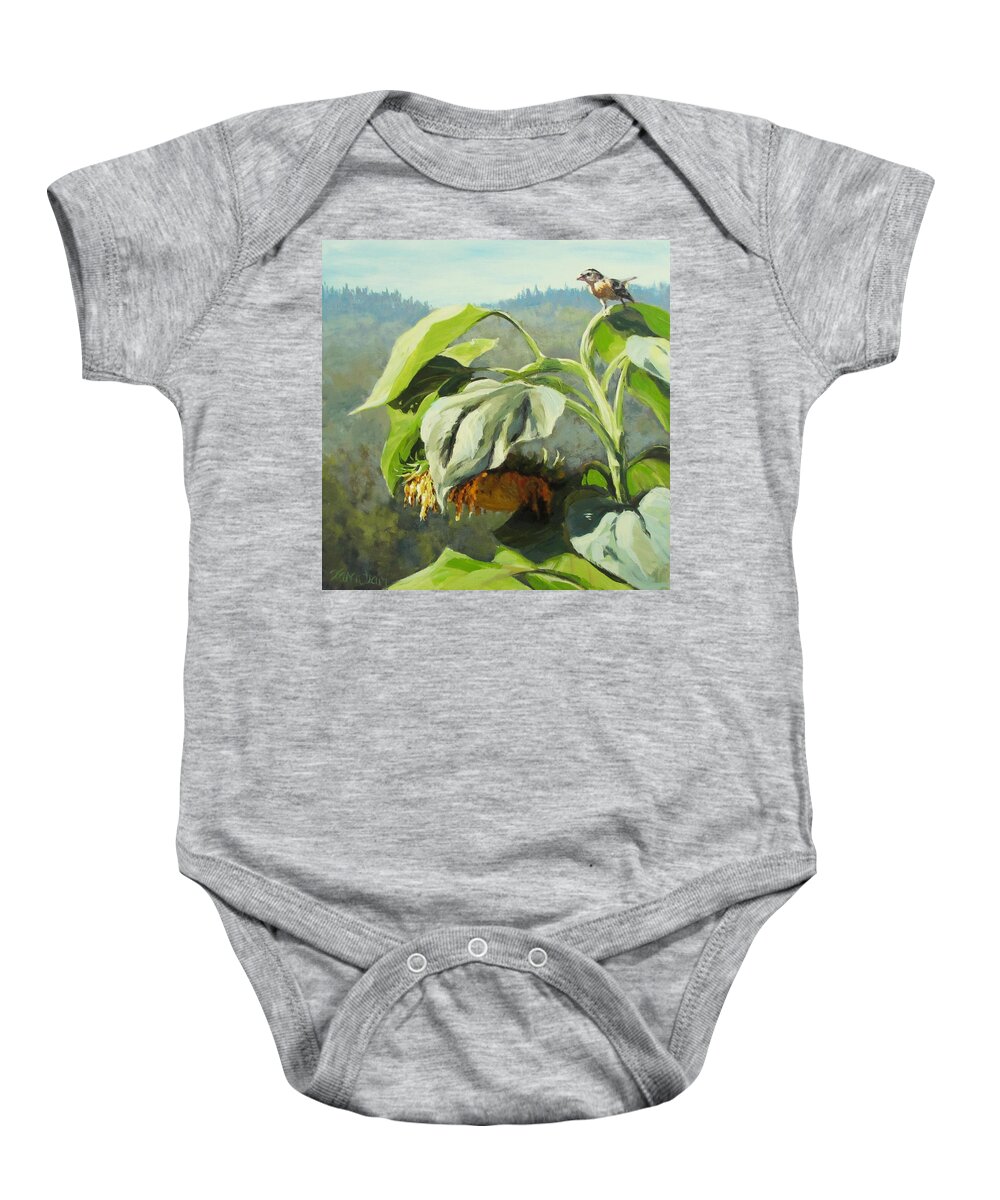 Summer Baby Onesie featuring the painting Summer Sun by Karen Ilari