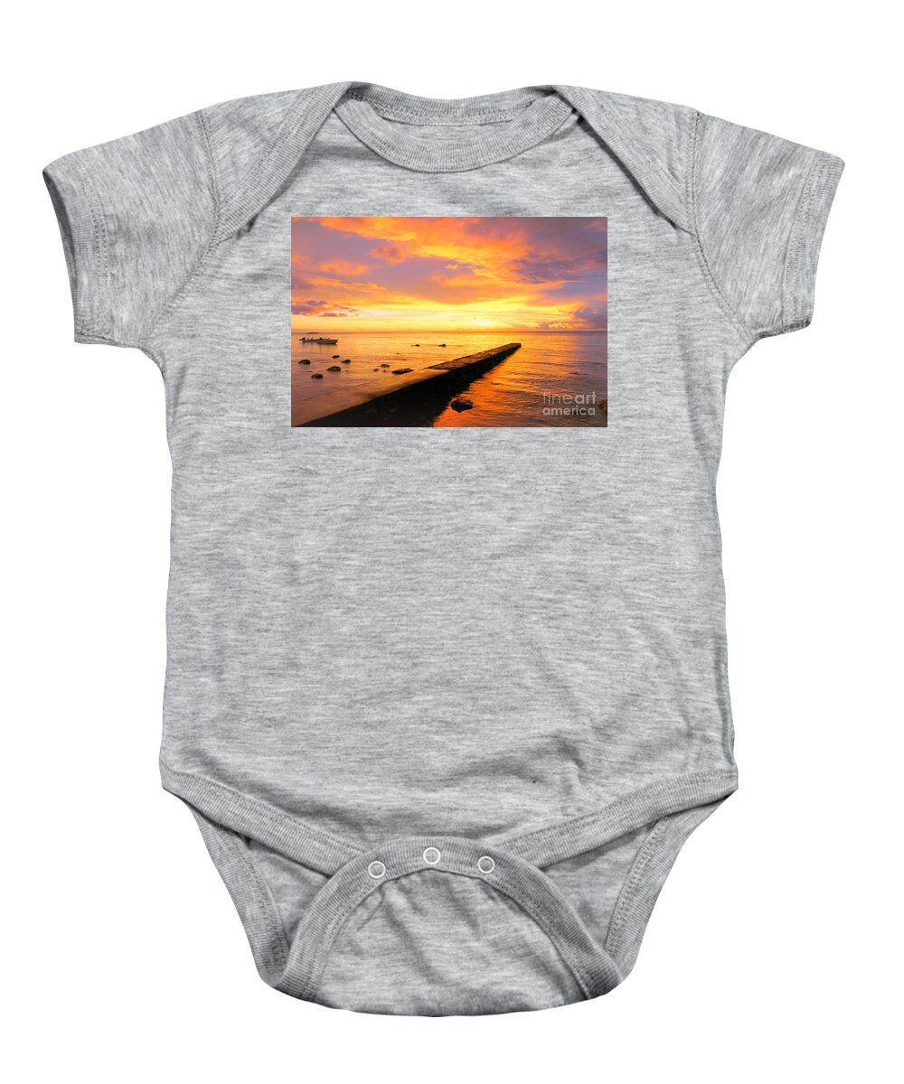 Sunset Baby Onesie featuring the photograph Sunset at Mauritius by Amanda Mohler
