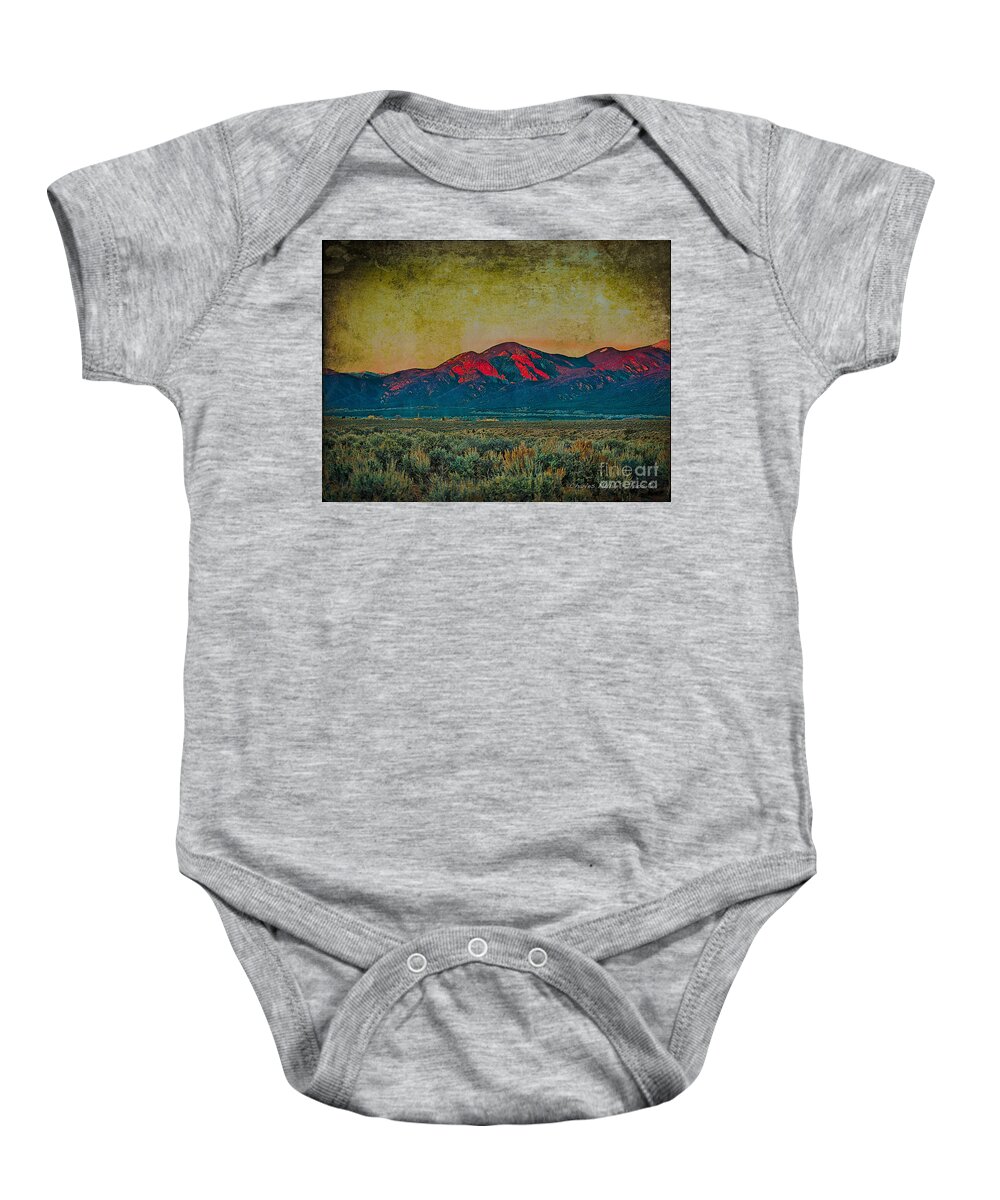 Santa Baby Onesie featuring the mixed media Sunset by Charles Muhle