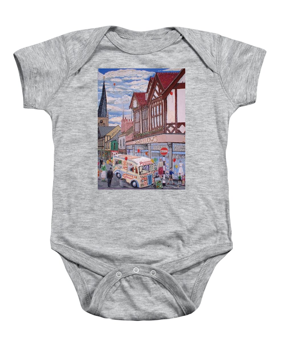 Chesterfield Baby Onesie featuring the painting Swallows by Asa Jones