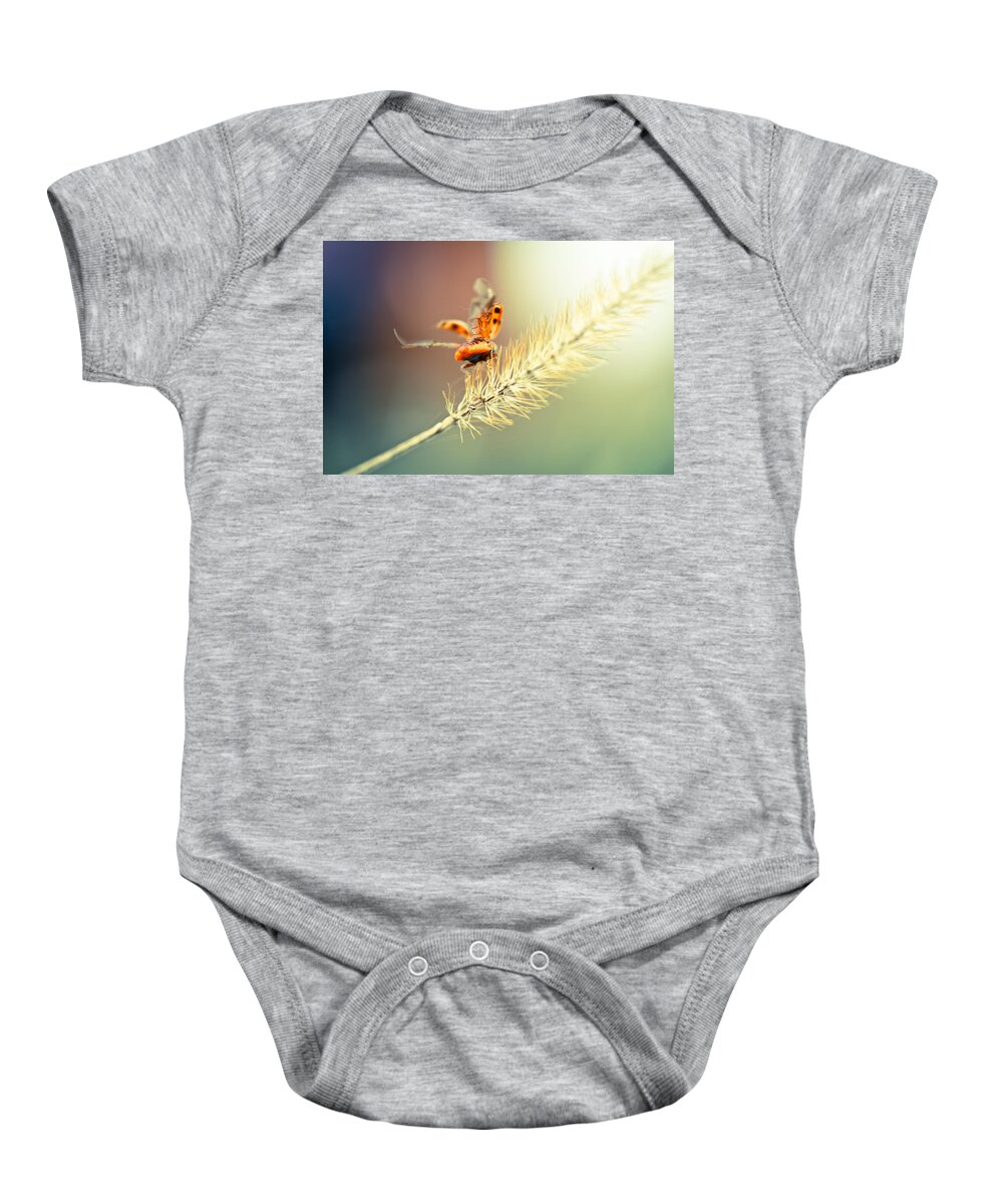 Ladybug Baby Onesie featuring the photograph Taking Flight by Shane Holsclaw