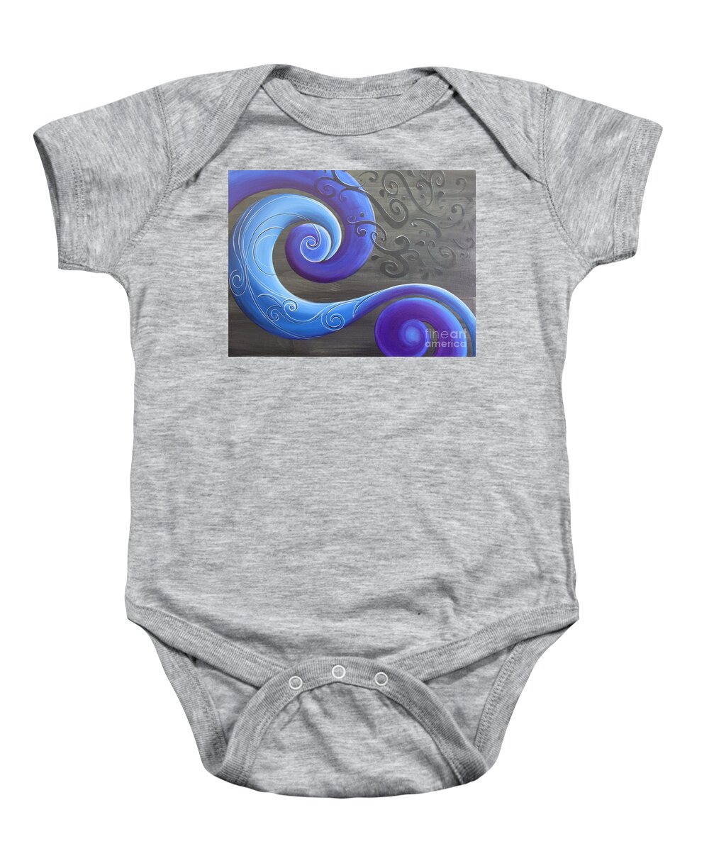 Reina Baby Onesie featuring the painting Tekau by Reina Cottier
