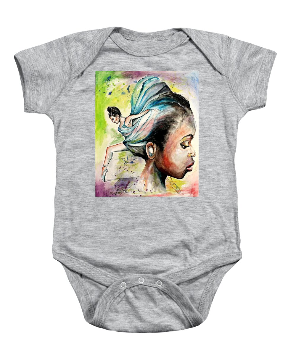 African American Art Baby Onesie featuring the painting The Dancer In Me by Henry Blackmon