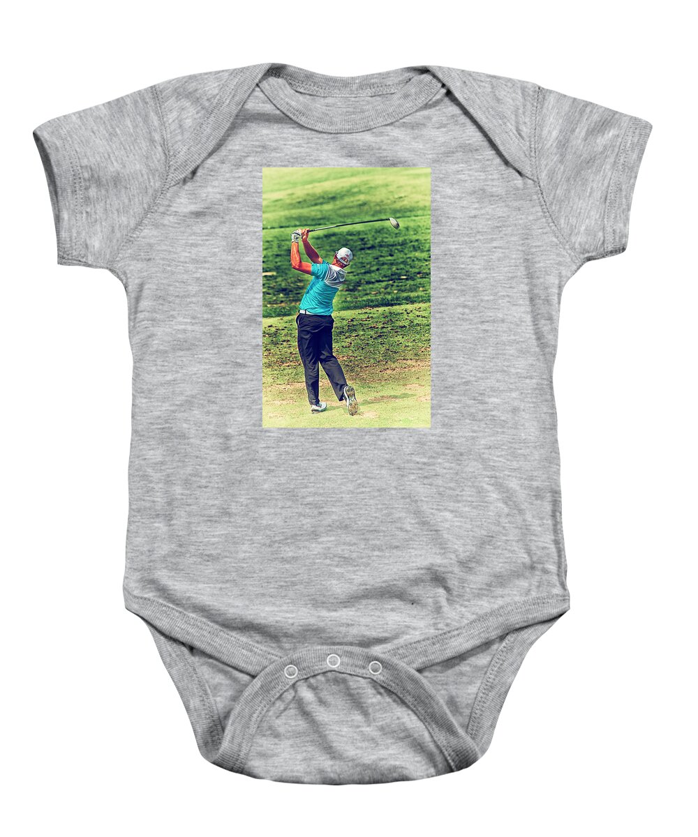 Golf Baby Onesie featuring the photograph The Golf Swing by Karol Livote