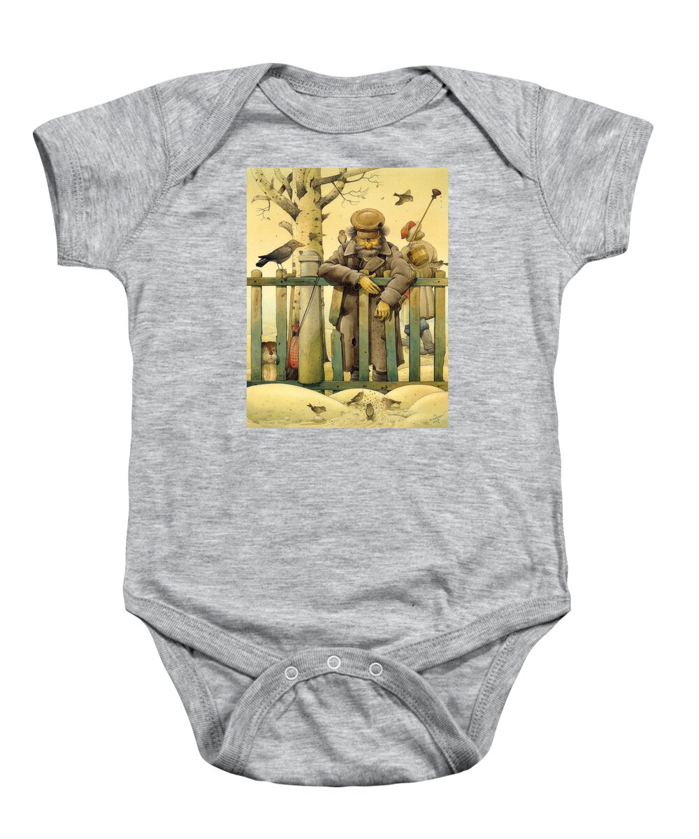 Russian Baby Onesie featuring the drawing Russian scene01 by Kestutis Kasparavicius
