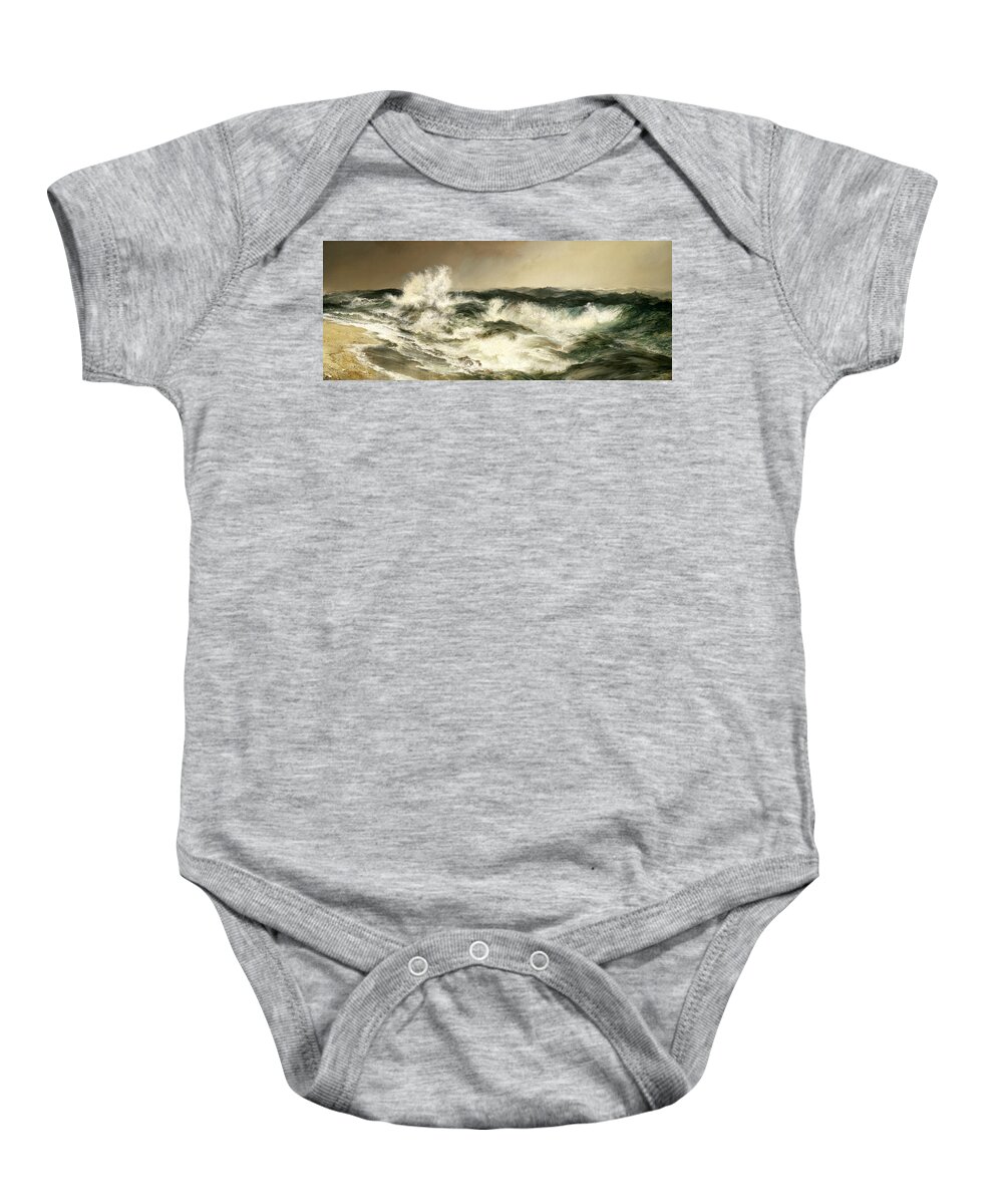 Thomas Moran Baby Onesie featuring the painting The Much Resounding Sea by Thomas Moran