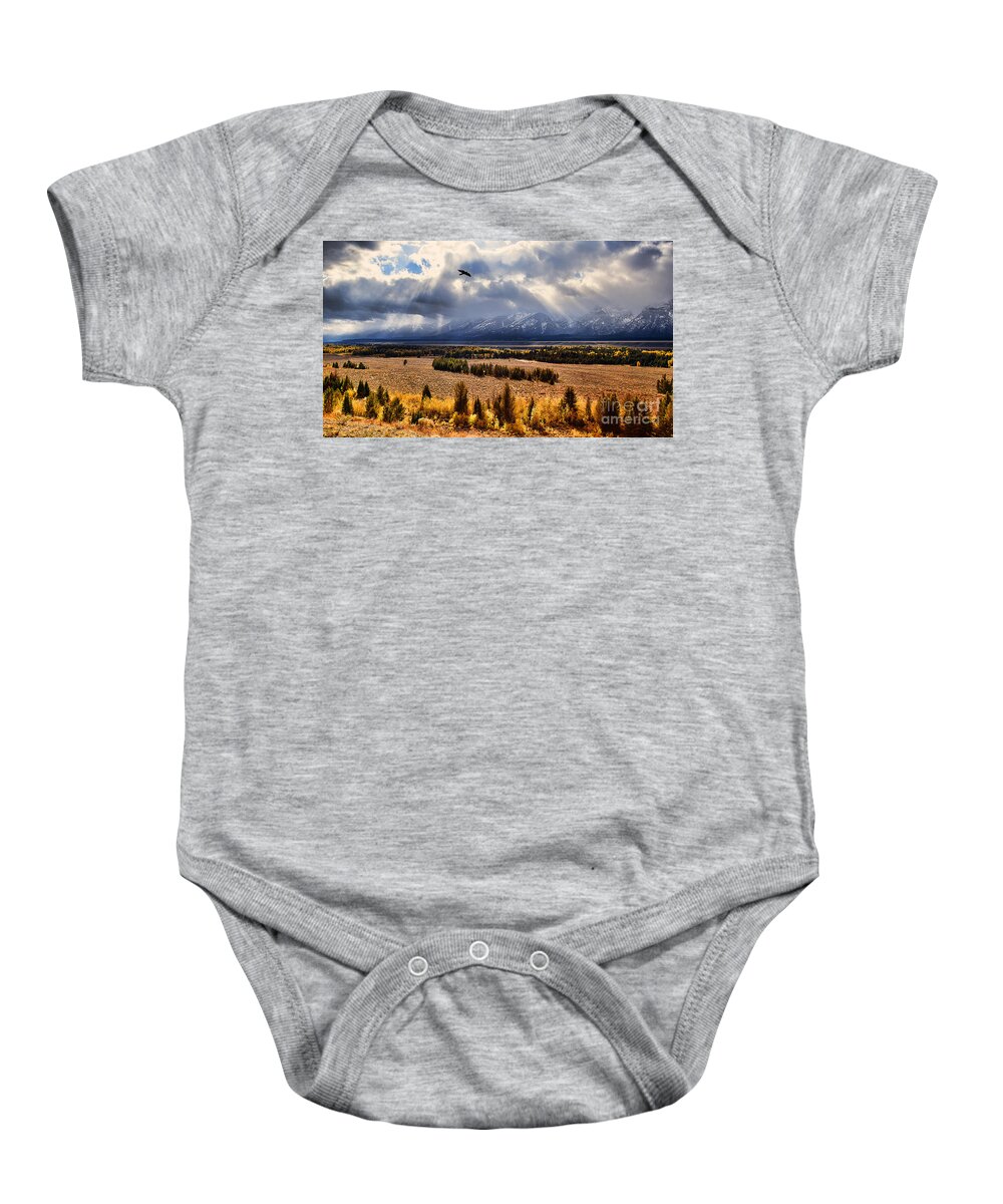 Tetons. Teton National Park Baby Onesie featuring the photograph The Overlook by Jim Garrison