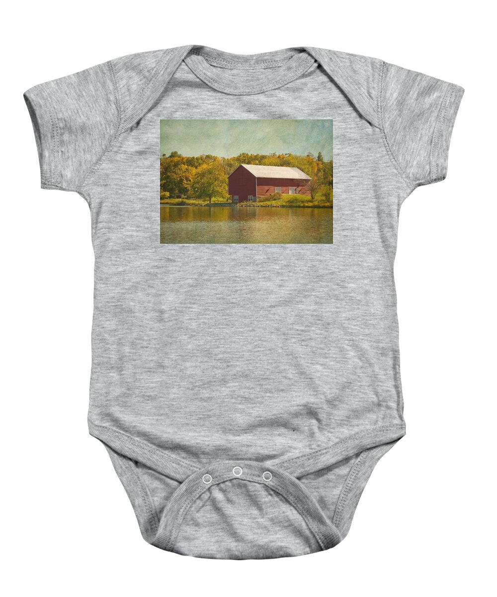 Barn Baby Onesie featuring the photograph The Red Barn by Kim Hojnacki