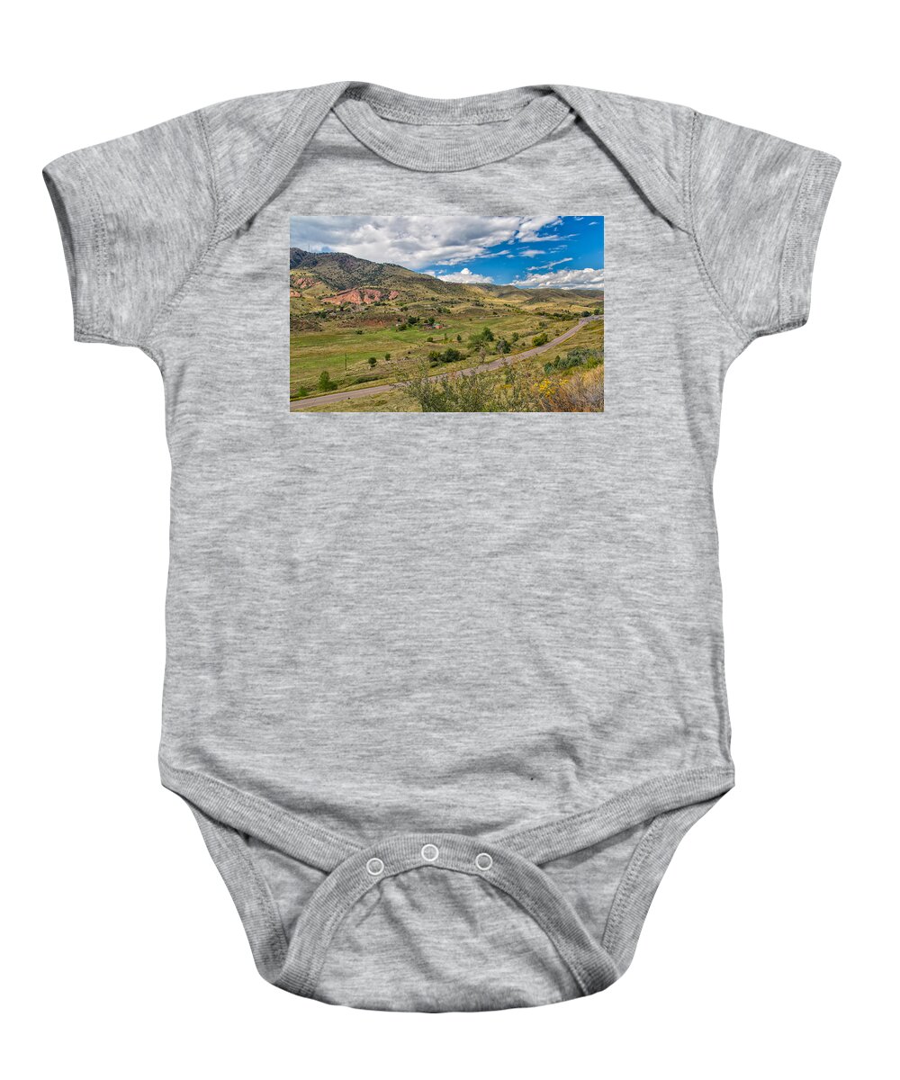 Landscape Baby Onesie featuring the photograph The Valley Below Dakota Ridge by John M Bailey