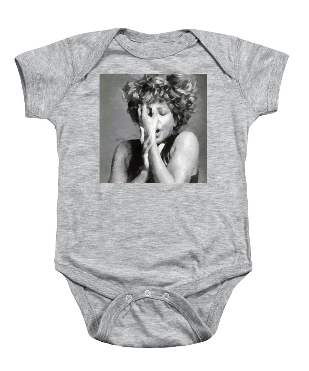 Tina Baby Onesie featuring the photograph Tina Turner - Emotion by Paulette B Wright