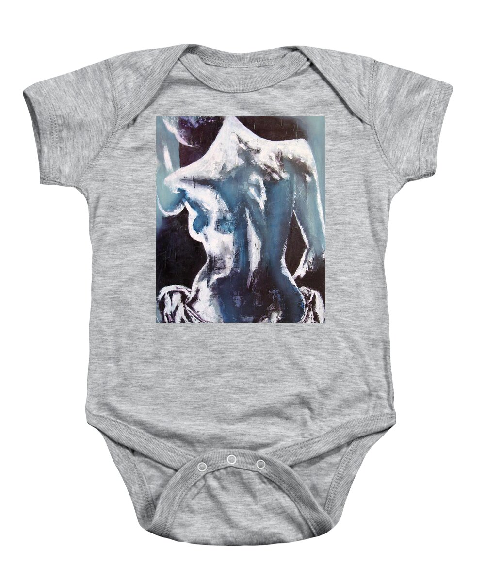 Nude Art Baby Onesie featuring the painting To be Shy by Sunel De Lange