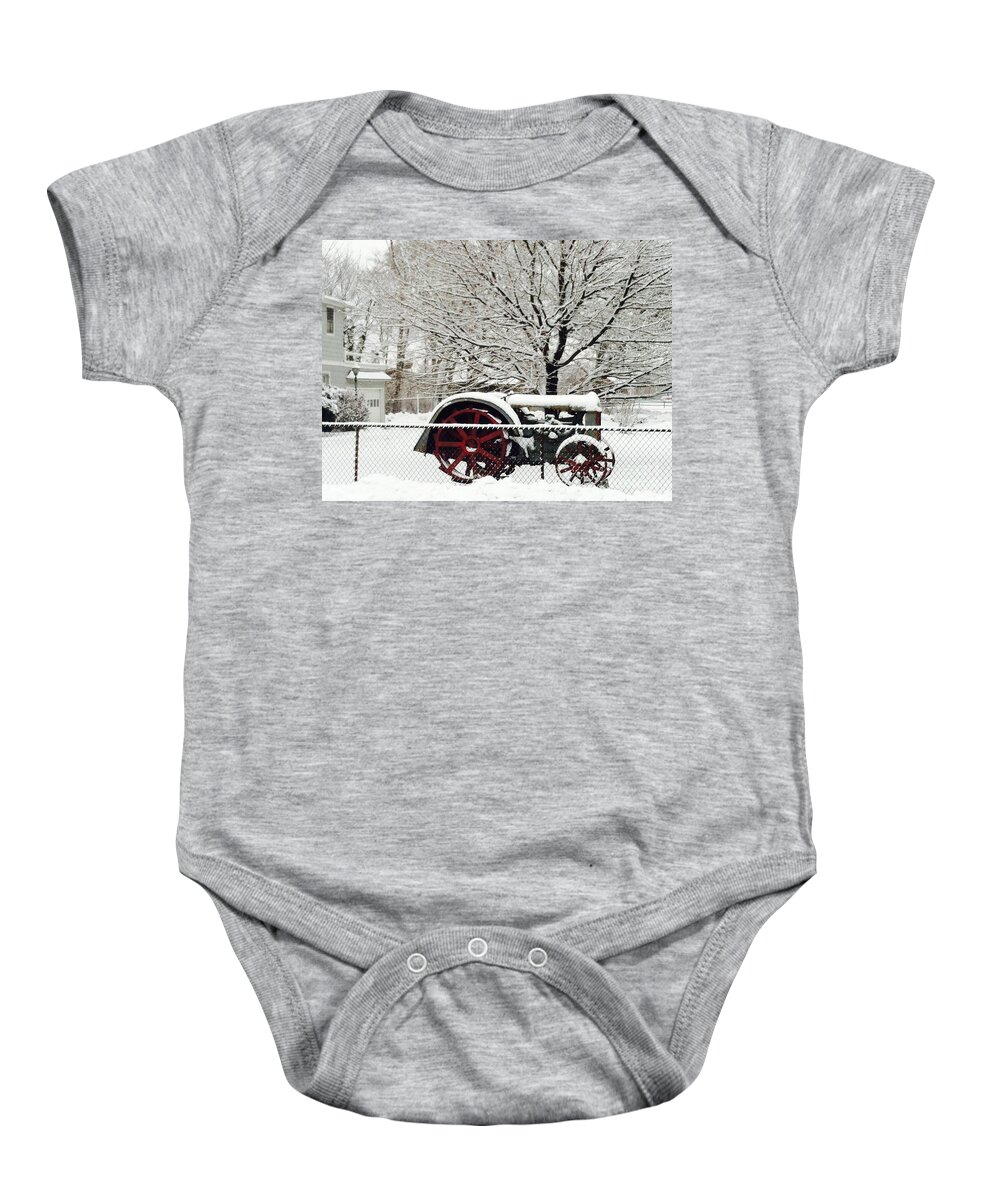 Tractor Baby Onesie featuring the photograph Tractor by Michael Krek