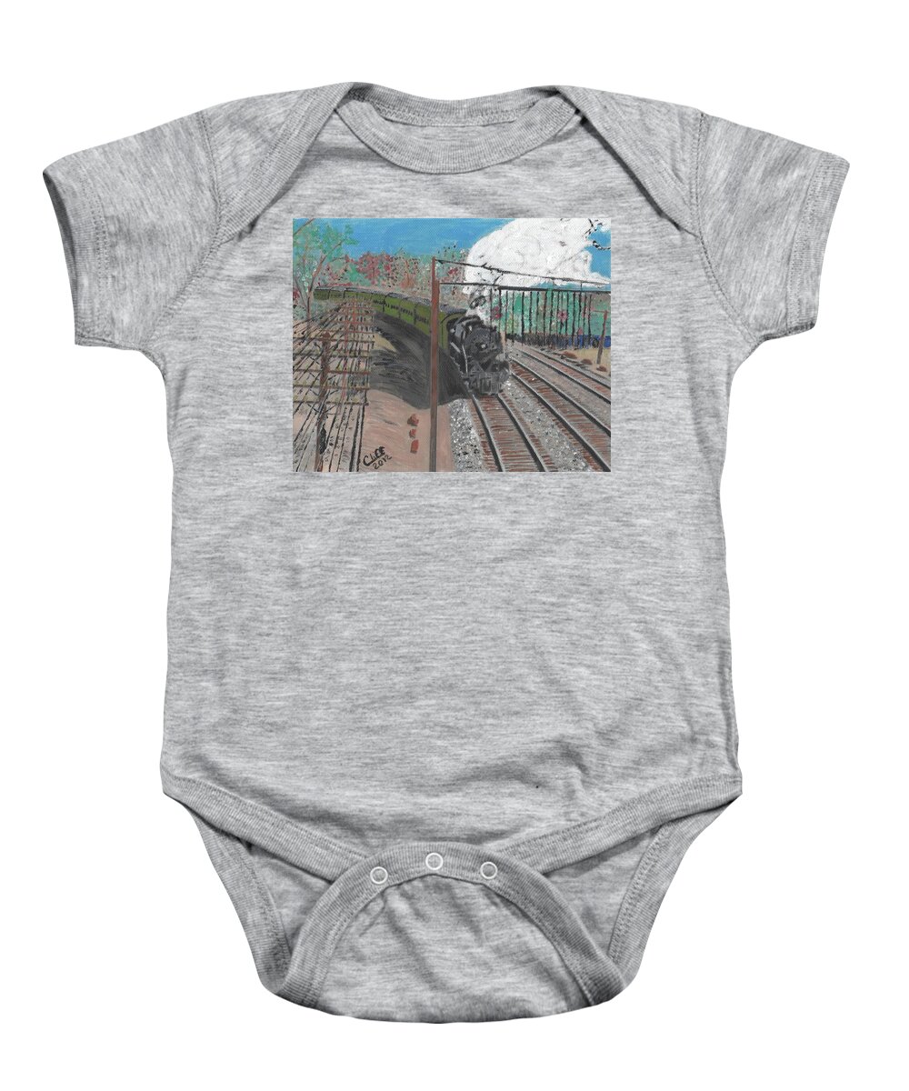 Train Baby Onesie featuring the painting Train 641 by Cliff Wilson