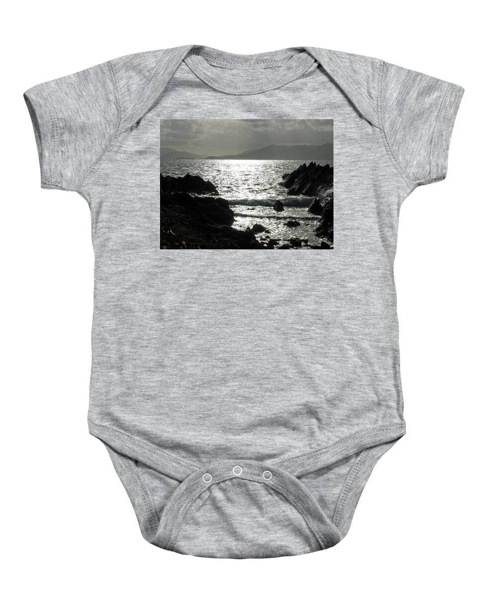 Sapphire Beach Baby Onesie featuring the photograph Tropical Mornings - Silhouettes 08 by Pamela Critchlow