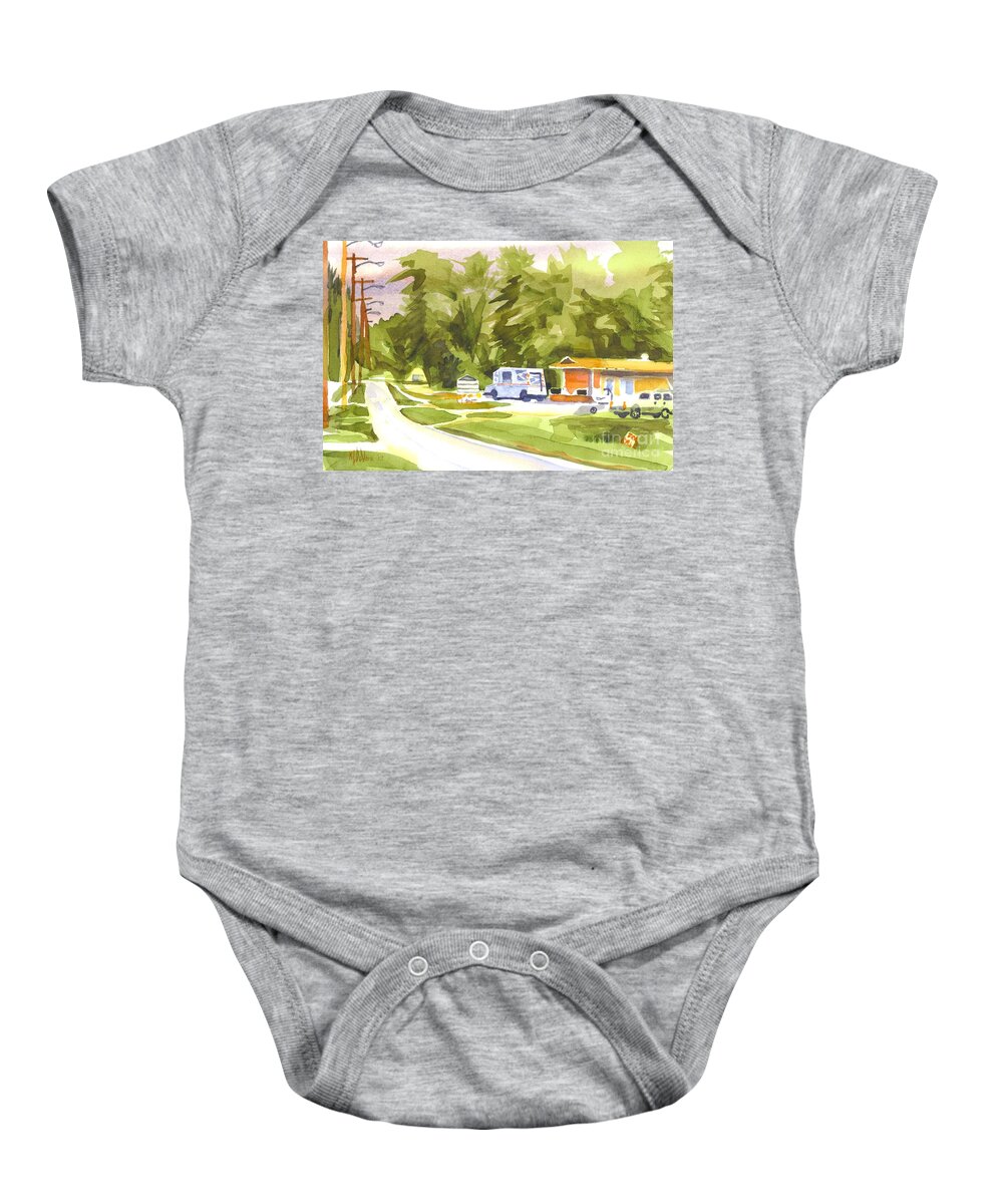 U S Mail Delivery Baby Onesie featuring the painting U S Mail Delivery by Kip DeVore