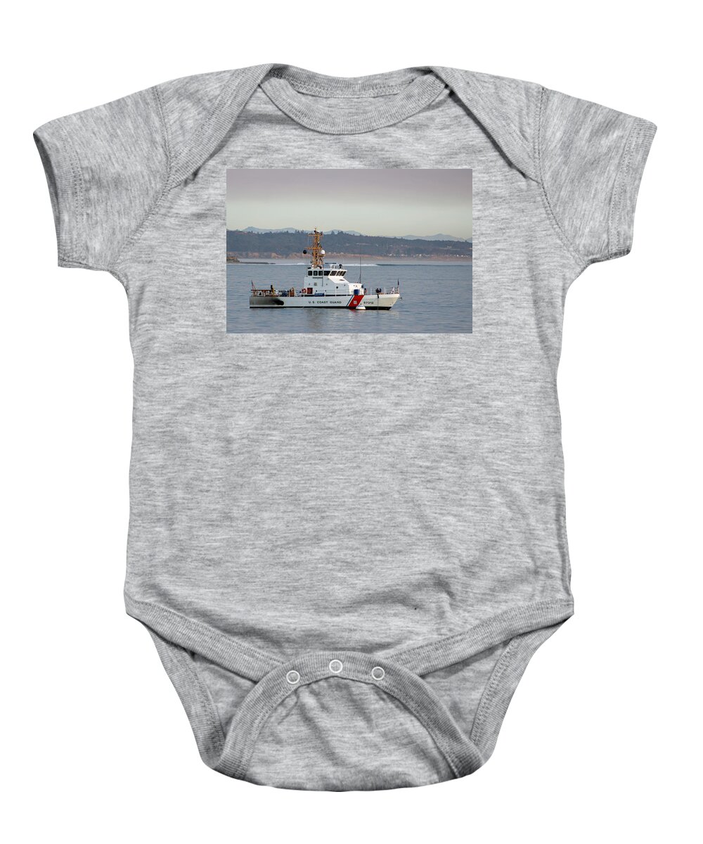 Boat Baby Onesie featuring the photograph U.S. Coast Guard Cutter - Hawksbill by Deana Glenz