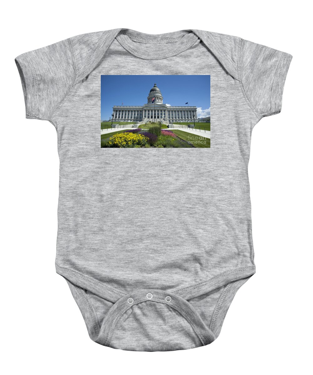  Baby Onesie featuring the photograph Utah State Capitol by Anthony Totah