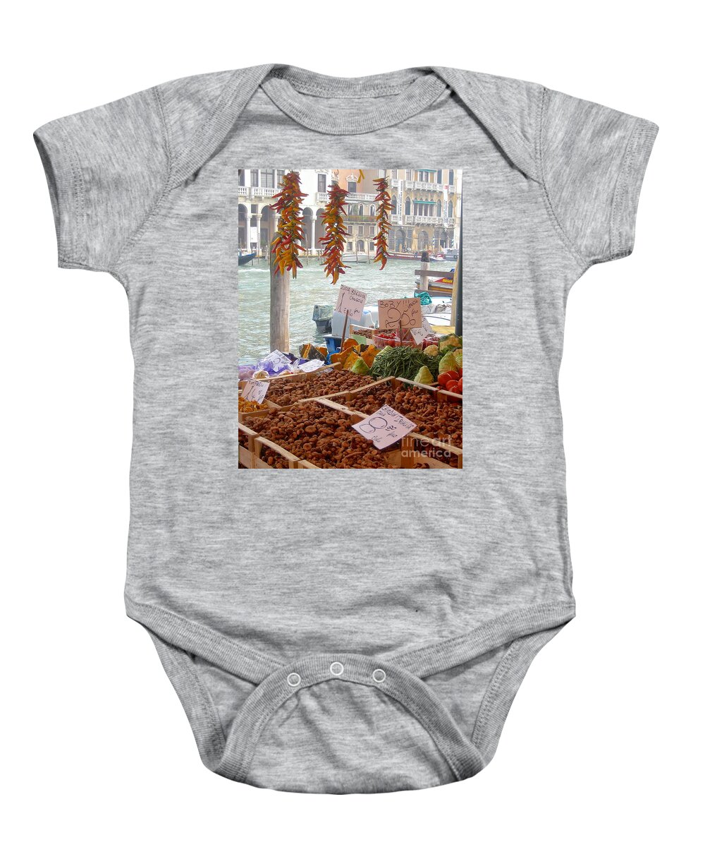 Venice Baby Onesie featuring the photograph Venice Market by Suzanne Oesterling