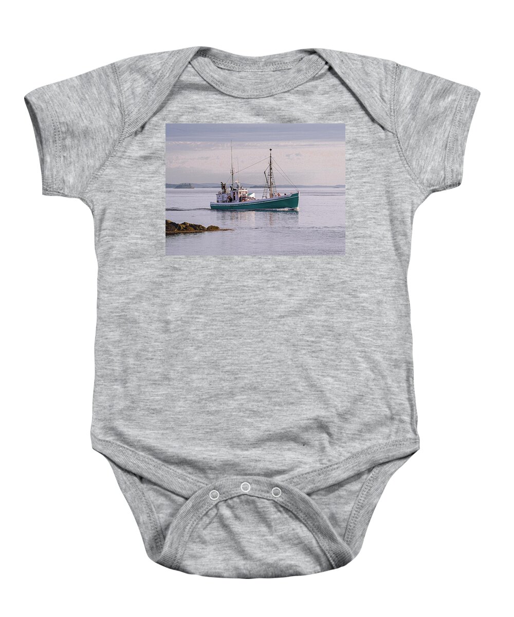 Michael Eileen Baby Onesie featuring the photograph Vintage Sardine Carrier Michael Eileen by Marty Saccone