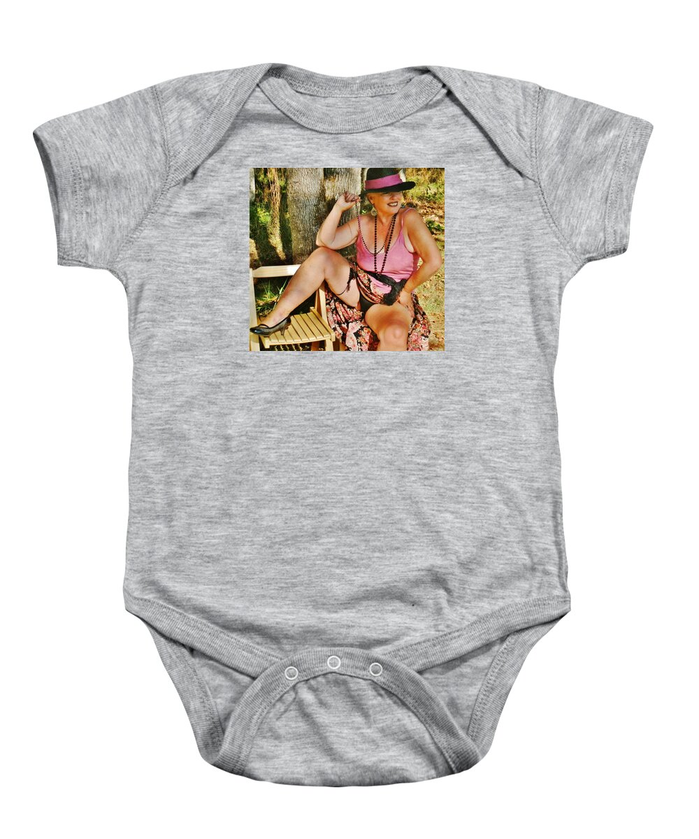 Portrait Baby Onesie featuring the photograph Vintage Sass by VLee Watson